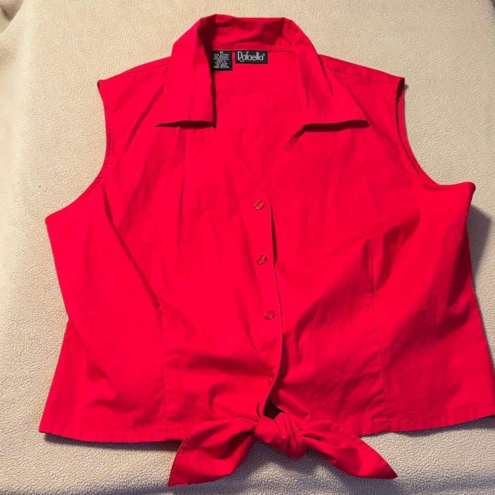 Rafaella Vibrant Red Sleeveless Blouse